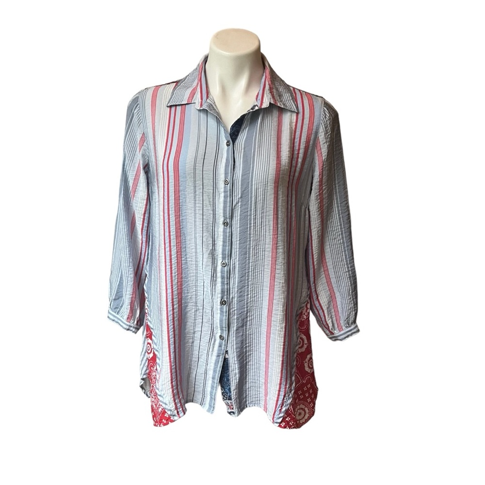 John Mark Multi Pattern Mixed Print Rayon Blend B… - image 3